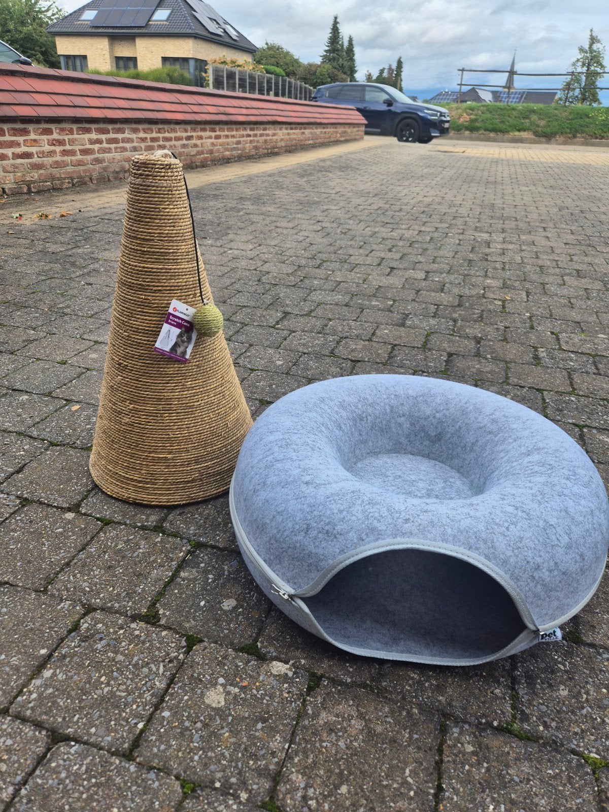 Complete Kattenset GLOEDNIEUW: Flamingo Krabkegel + mand, Ophalen of Verzenden, Nieuw