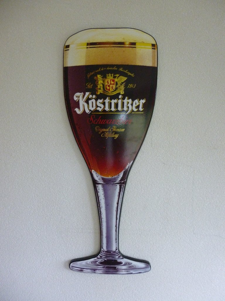 EMAILLE RECLAMEBORD"KOSTRIBER ZWARTBIER"UIT JAREN 80/90, Enlèvement ou Envoi, Comme neuf, Panneau publicitaire
