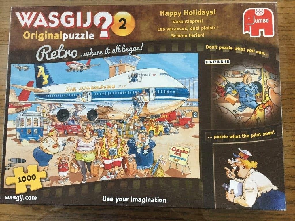 Puzzel Jumbo 1000 Wasgij original 2 retro, Ophalen of Verzenden, 500 t/m 1500 stukjes, Gebruikt, Legpuzzel