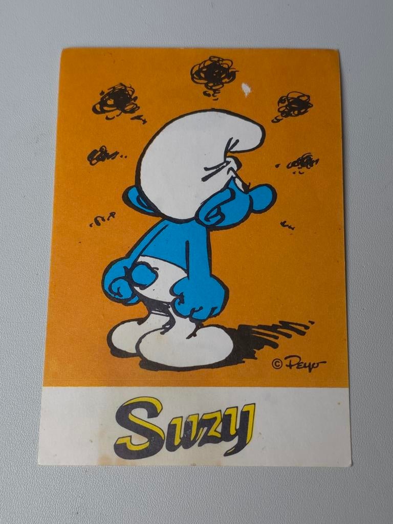 Autocollant Schtroumpf Grognon Suzy, Verzamelen, Smurfen, Zo goed als nieuw, Overige typen, Moppersmurf, Verzenden
