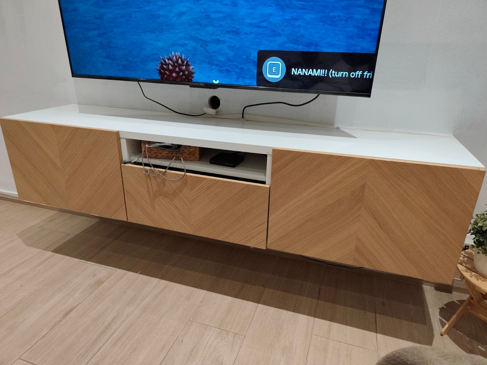 MEUBLE TV BESTA IKEA, Enlèvement, Comme neuf, Chêne