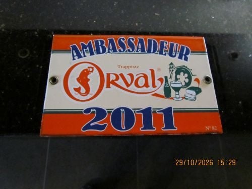 ORVAL Plaque ambassadeur 2011, Enlèvement ou Envoi, Neuf, Panneau, Plaque ou Plaquette publicitaire, Autres marques