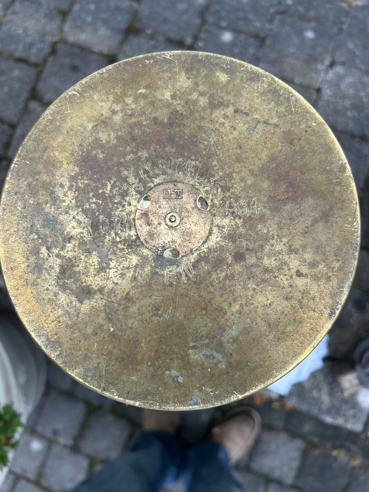 Zeldzame Belgische Artilleriehuls 120mm Mod. 1931 – FN, Verzamelen, Ophalen