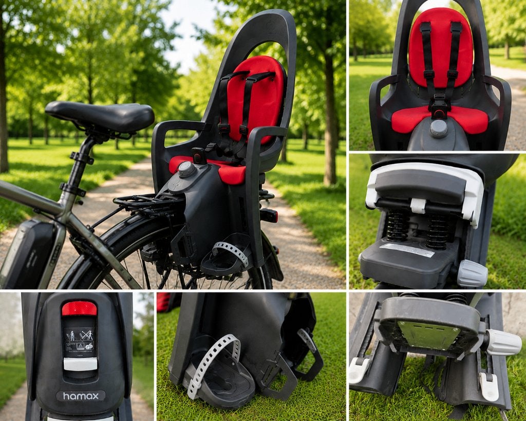 Hamax Caress Kinderfietsstoeltje met vering, Vélos & Vélomoteurs, Accessoires vélo | Sièges de vélo, Utilisé, Siège arrière, 9 à 36 kg