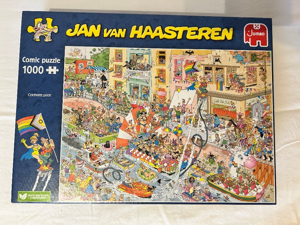 Puzzel - Jan van Haasteren - Celebrate pride - 1000 Stuks, Ophalen, 500 t/m 1500 stukjes, Gebruikt, Legpuzzel