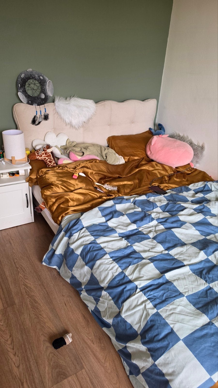 2-persoonsbed / twijfelaar 140 cm met matras – beige, Enlèvement, Queen size, 140 cm, Matelas