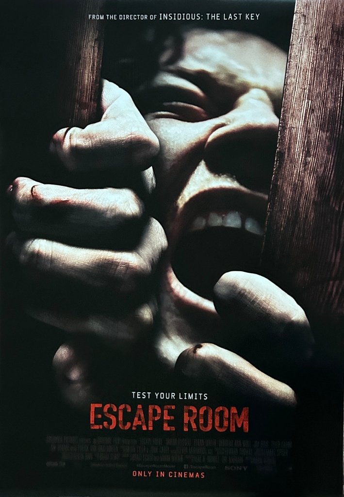 Originele filmposter Escape Room (2019), Verzamelen, Ophalen of Verzenden, Zo goed als nieuw, Film en Tv