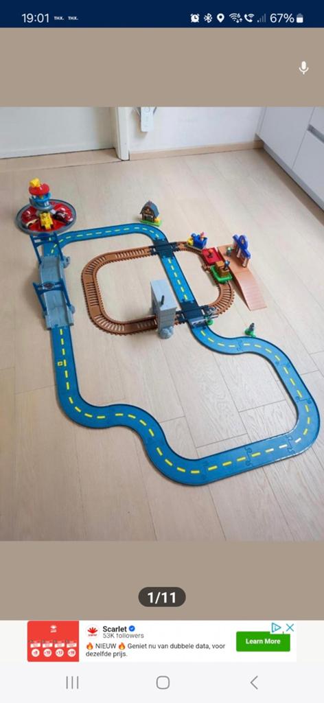 Autobaan/treinbaan paw patrol, Kinderen en Baby's, Speelgoed | Thomas de Trein, Ophalen