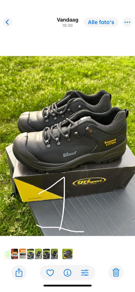 GRISPORT VEILIGHEIDSSCHOENEN MT 43 NIEUW IN DOOS, Ophalen of Verzenden, Nieuw