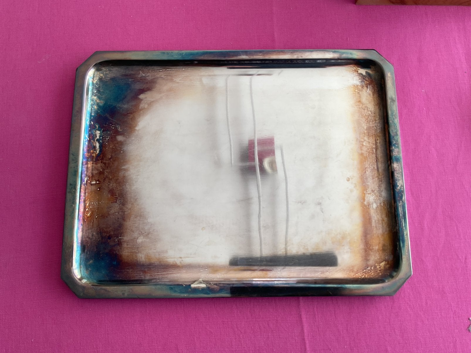 Plat/plateau rectangulaire en argent, Enlèvement, Argent