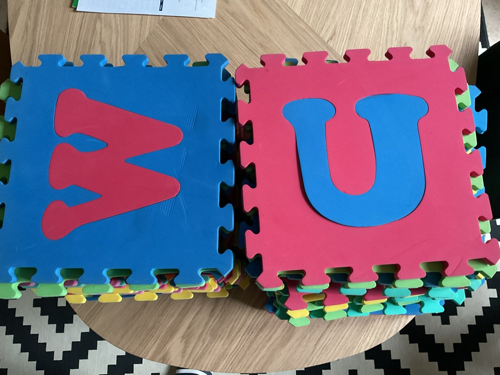 Puzzelmat - letters en cijfers, Kinderen en Baby's, Ophalen, Zo goed als nieuw, Bouwen