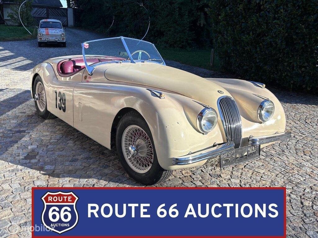 Jaguar XK120 OTS | 1952 | Route 66 Auctions, Zwart, Bedrijf, Handgeschakeld, Overige carrosserie