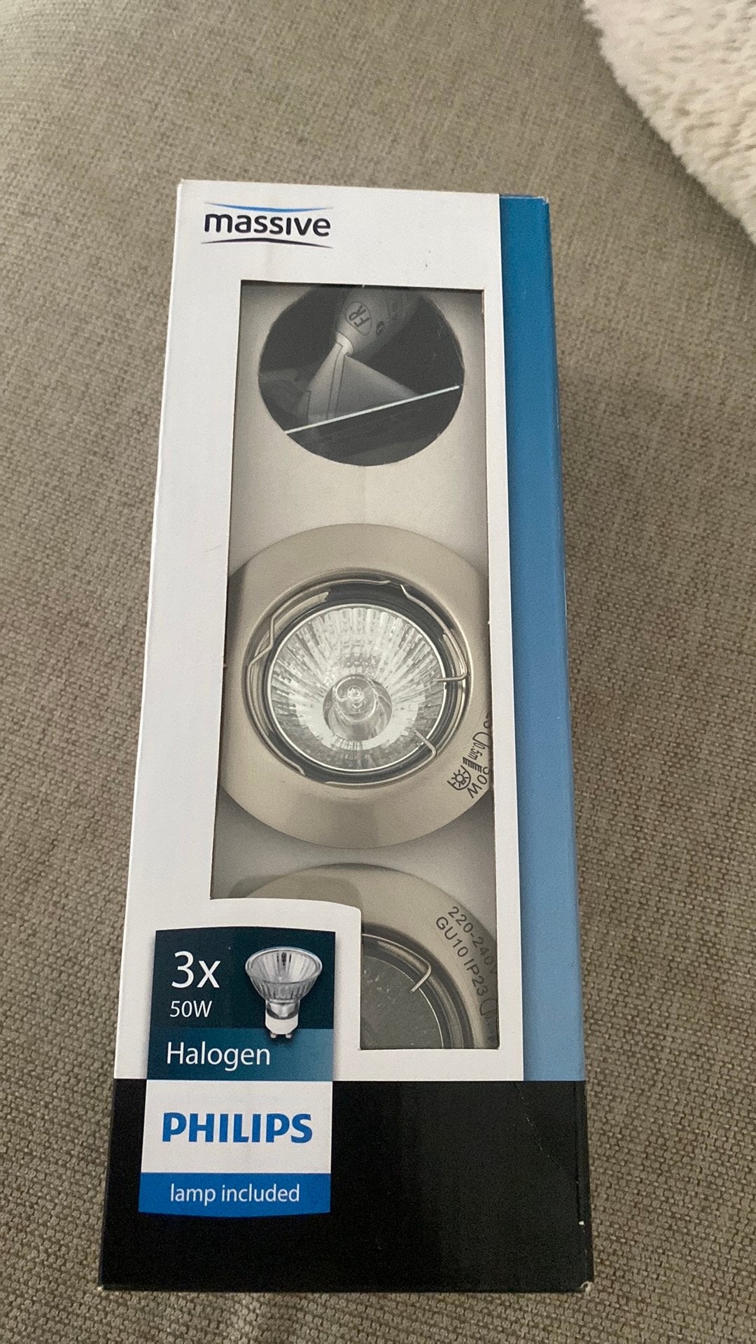 Nieuwe Philips Massive inbouwspots met 2 halogeenlampen, Enlèvement ou Envoi, Comme neuf, Philips, GU10