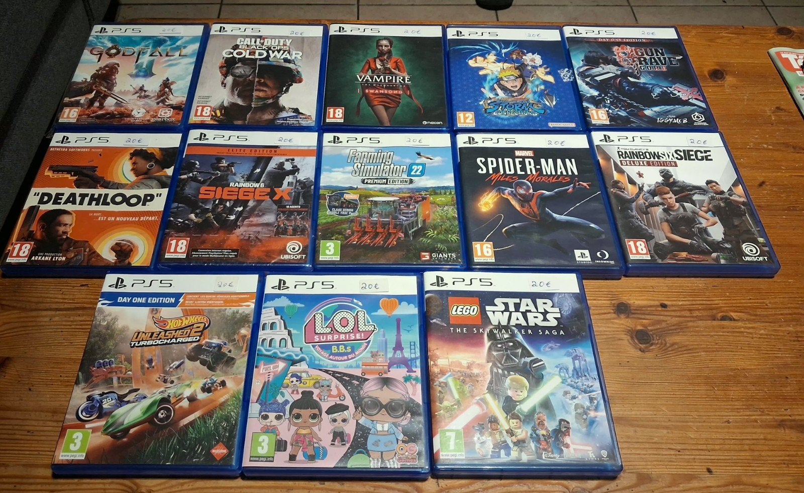 jeux ps5 a 20€ pièces, 1 joueur, Aventure et Action, Enlèvement, Utilisé