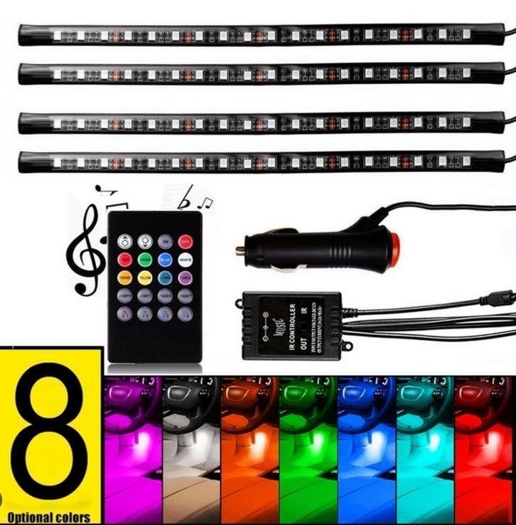 Auto LED Strip Licht 4 stks 72 LED DC 12 V Multi kleuren Muz, Autos : Divers, Accessoires de voiture