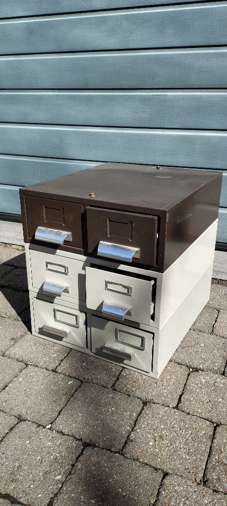 Ladenkastje in metaal - vintage, Ophalen, Minder dan 50 cm, Gebruikt, 5 laden of meer