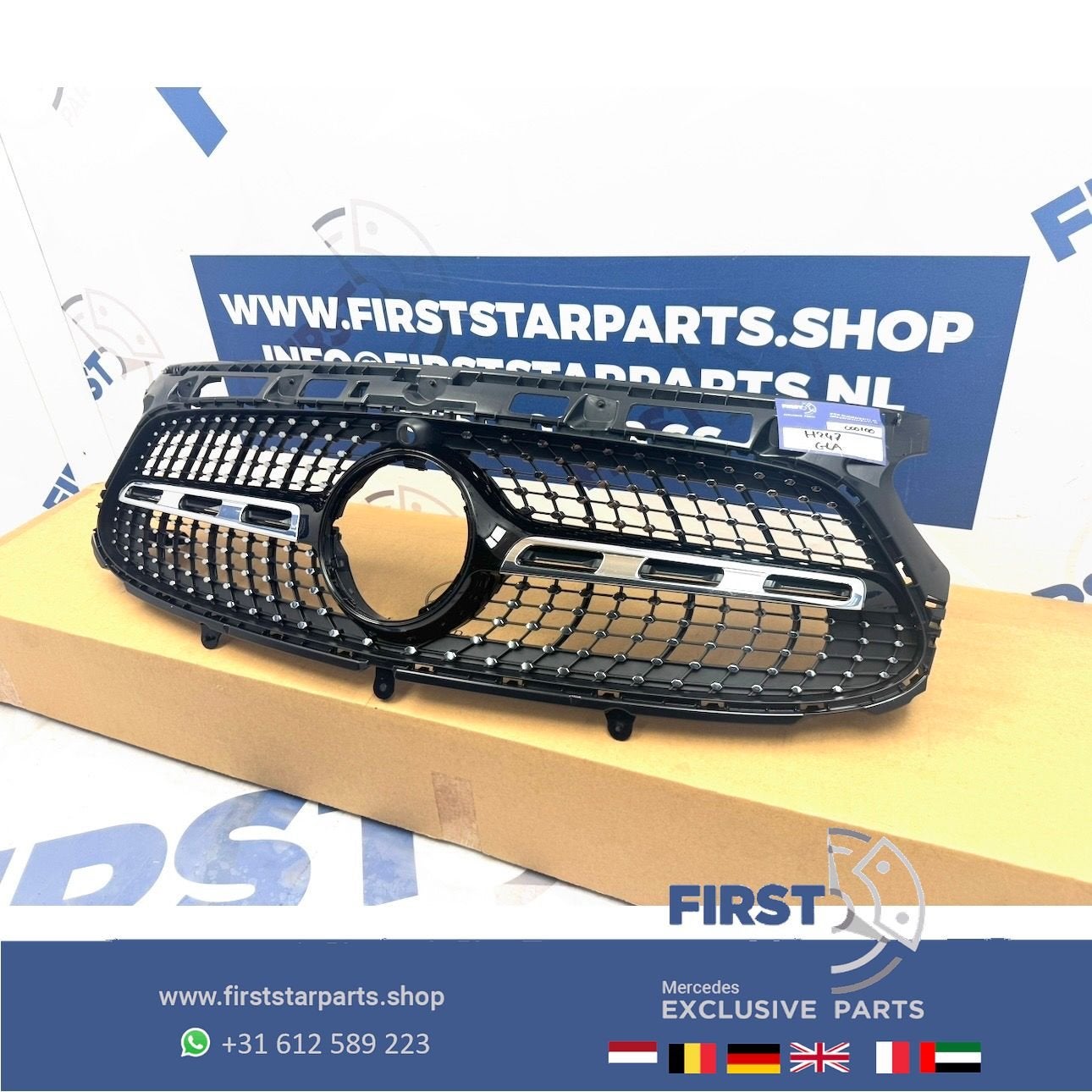 H247 GLA KLASSE AMG DIAMOND GRIL 2019-2023 ORIGINEEL MERCEDE, Gebruikt, -, Ophalen of Verzenden, -
