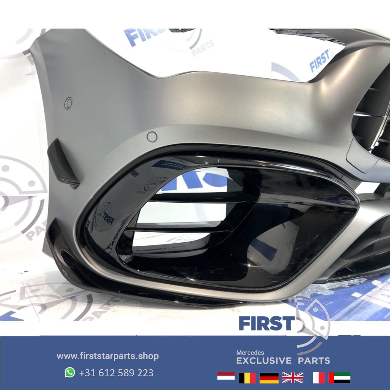 C118 CLA 45 AMG AERO VOORBUMPER + GT GRIL COMPLEET MAT GRIJS, Gebruikt, -, Voor, Ophalen of Verzenden