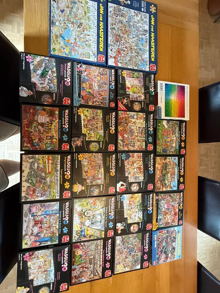 Lot van 22 puzzels Jumbo Wasgij Jan van Haasteren, Enlèvement, Comme neuf