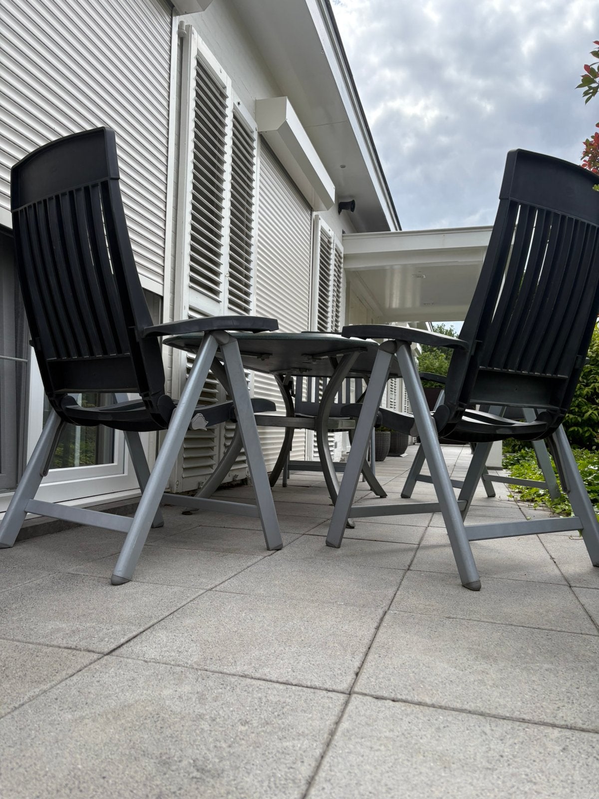 Table de jardin Hartman + 5 chaises en plastique alu, Enlèvement, Comme neuf, Aluminium, Ajustable