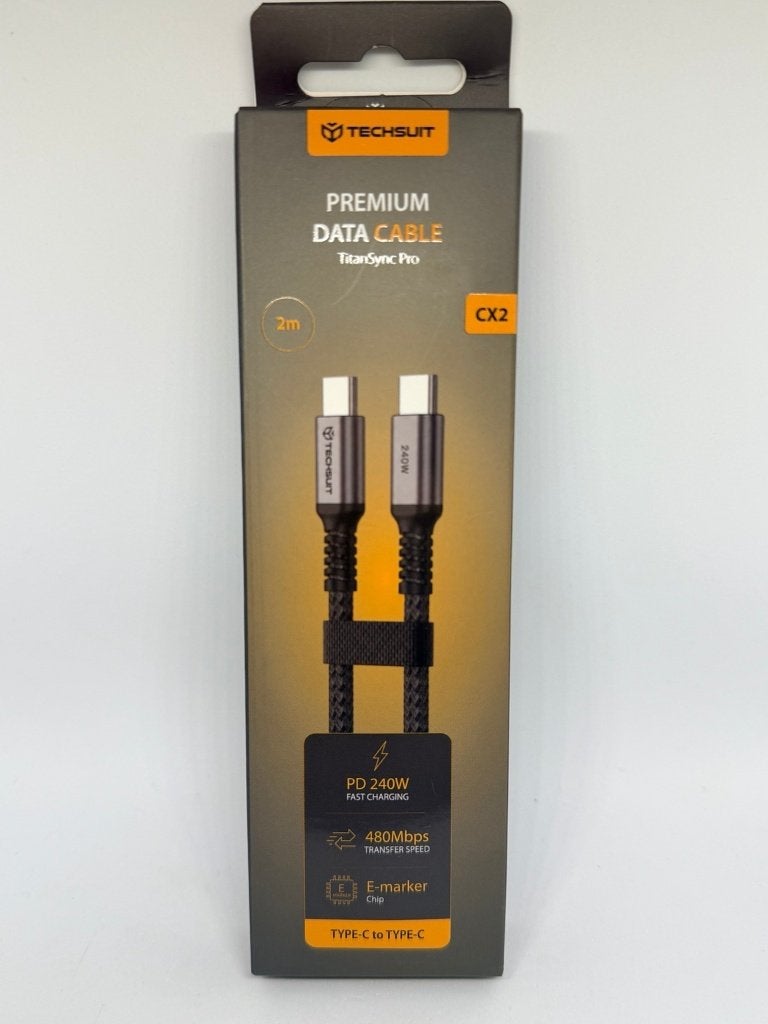 USB-C NAAR USB-C TECHSUIT 240W KABEL — 2 METER, KOFF DISTRIBUTION SRL, Nieuw, Oplaadkabel, Overige merken