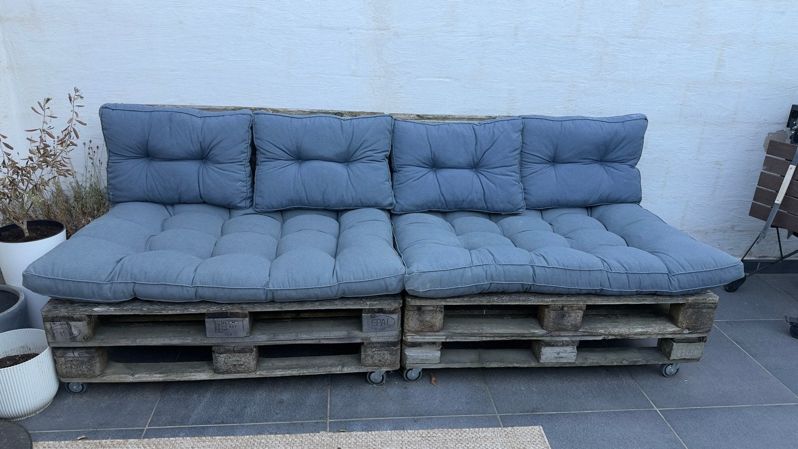 Paletten lounge met kussens, Tuin en Terras, Ophalen, Gebruikt