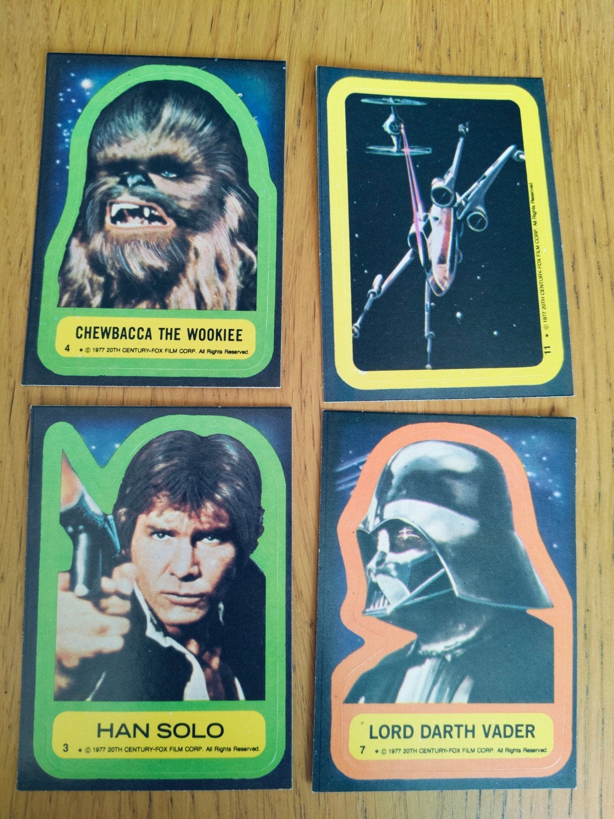 4 oude Verzamelkaarten star wars uit 1977, Verzamelen, Star Wars, Ophalen of Verzenden