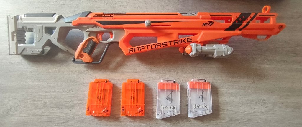 Nerf accustrike Raptorstrike, Enlèvement, Comme neuf