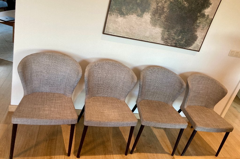 Lot 4 chaises Ikea ODDMUND, Gris, Enlèvement, Utilisé, Quatre