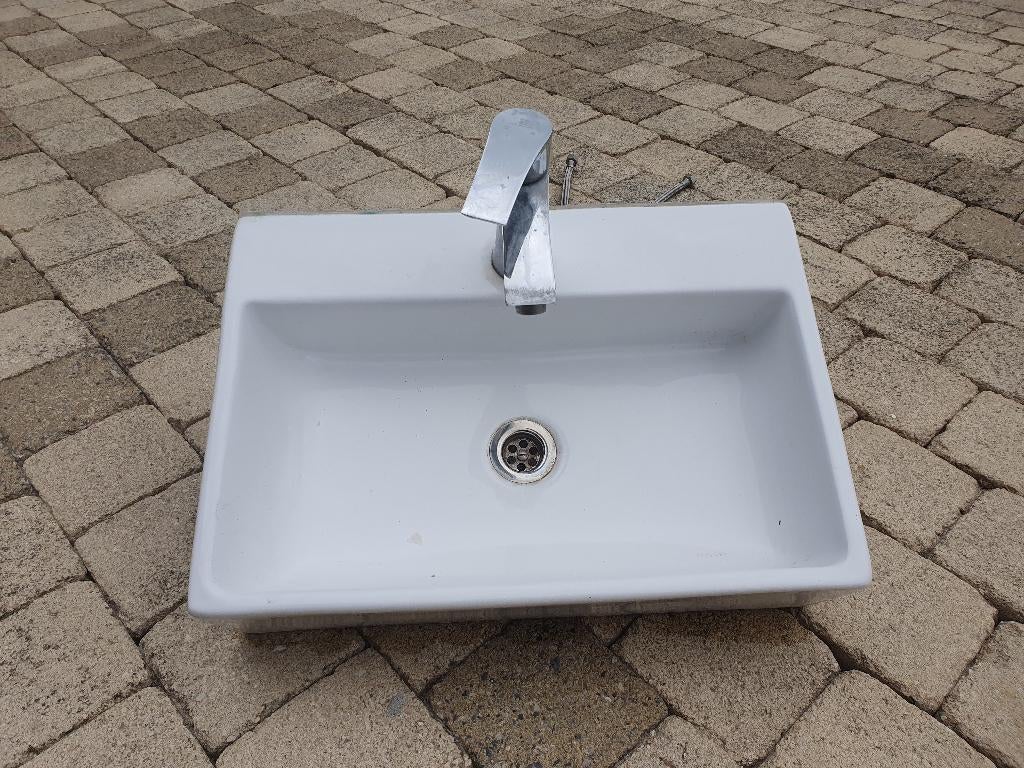 Evier a poser salle de bain + robinet, Lavabo ou Évier, Moins de 25 cm, Comme neuf, Enlèvement
