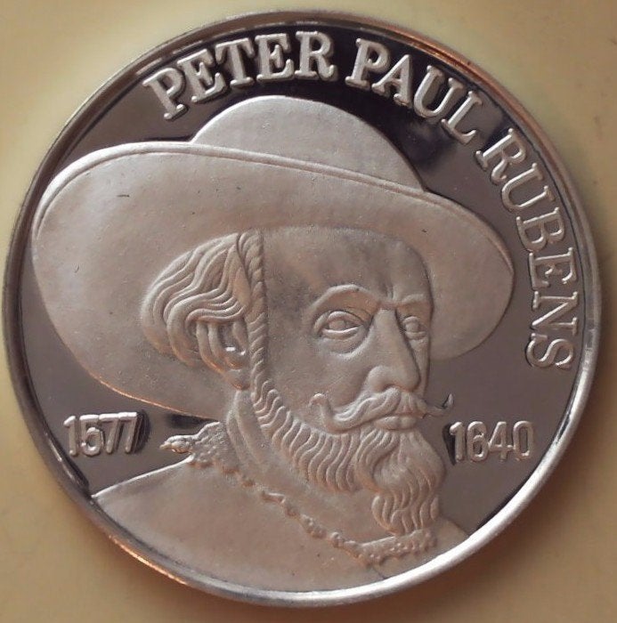 zilvermedaille P P Rubens, Timbres & Monnaies, Monnaies | Belgique, Enlèvement ou Envoi, Argent, Monnaie en vrac, Argent