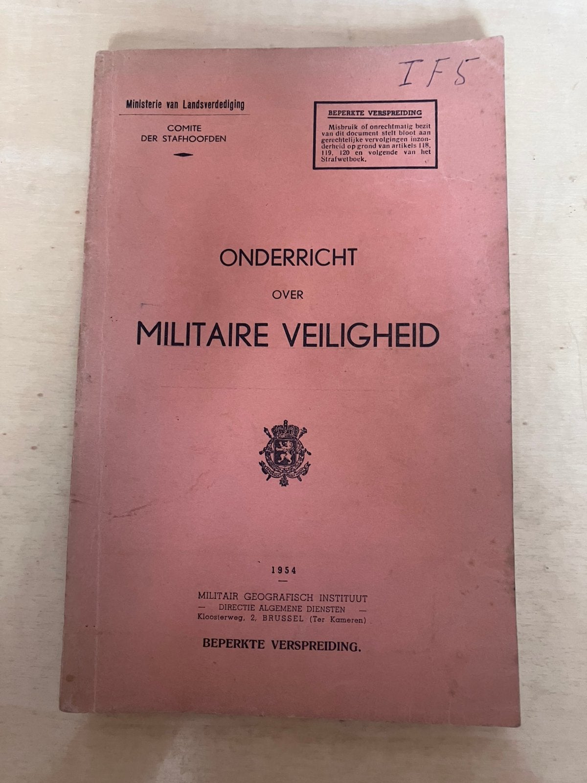 Onderricht over militaire veiligheid 1954, Ophalen of Verzenden