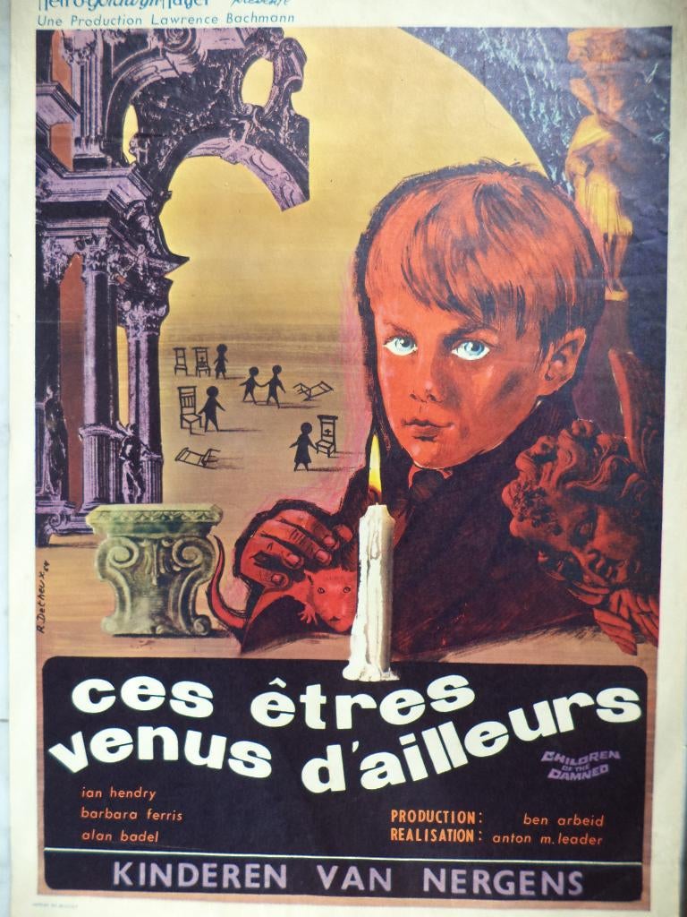 Vintage film 1964 Filmaffiche KINDEREN VAN NERGENS SF horror, Ophalen of Verzenden, Film, Poster