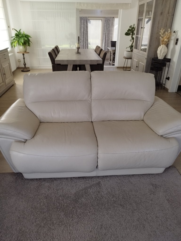 Leder tweezit, Huis en Inrichting, Ophalen, Gebruikt, Tweepersoons, Leer