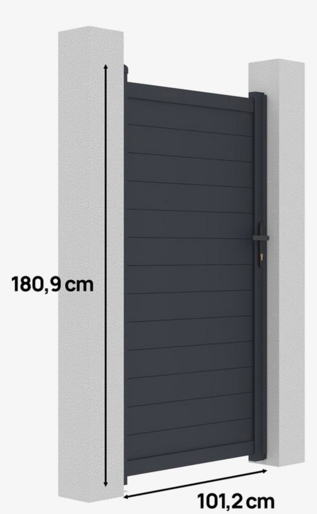 Poort deur poorts tuin, Ophalen, Zo goed als nieuw, Aluminium