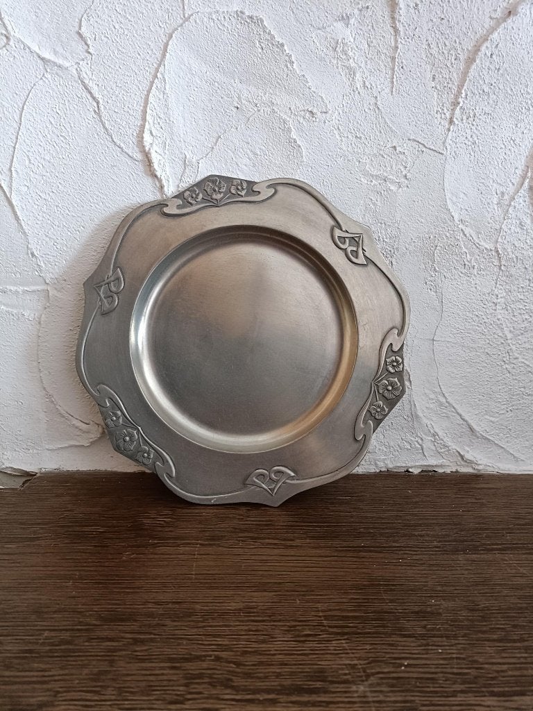 tinnen bord, Ophalen, Schaal, Rond, Zo goed als nieuw