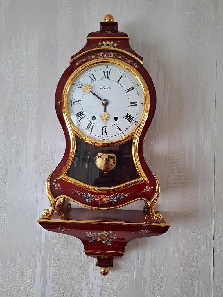 Zwitserse Neuchâtel pendule met console, Huis en Inrichting, Ophalen, Wandklok, Vintage, Handgemaakt