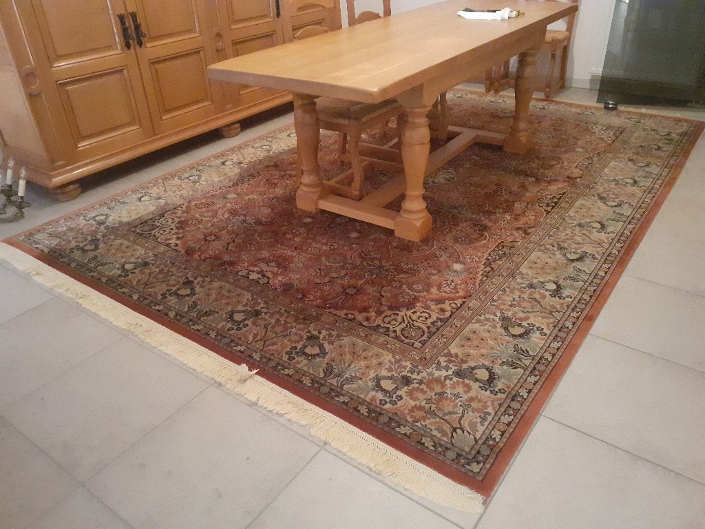 Groot Vintage Oosters Tapijt XXL – 360 x 248 cm (Jaren 80), Ophalen, Gebruikt, Beige, 200 cm of meer