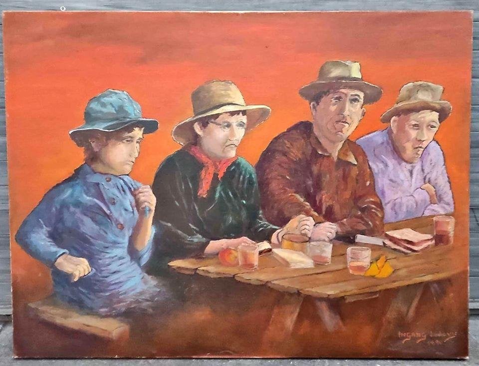 Huile sur toile signe ingang Ludovic 1990, Antiquités & Art, Enlèvement ou Envoi, Toile