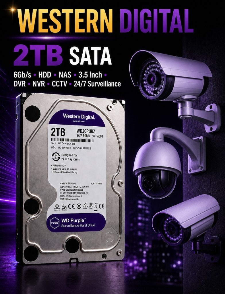 WD Purple 2TB - SATA NAS HDD Camera - ️TopDeal, Computers en Software, Harde schijven, Intern, 2TB, Gebruikt, Desktop