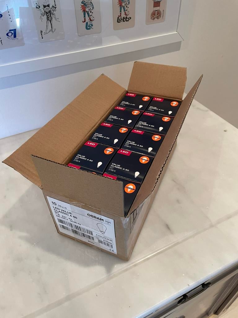 10 LED lampen OSRAM, Huis en Inrichting, Lampen | Losse lampen, Led-lamp, 60 watt of meer, Nieuw, E27 (groot)