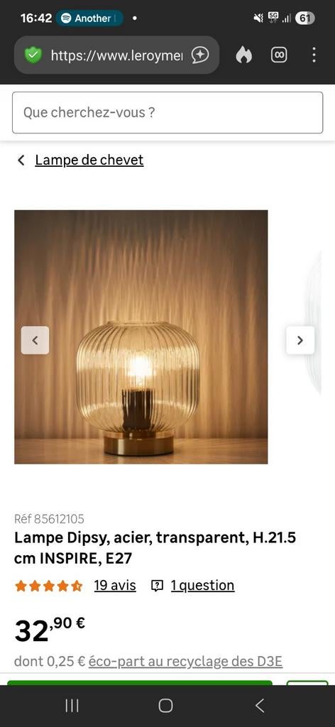 Lampe vintage rétro, Maison & Meubles, Lampes | Appliques, Neuf, Verre, Enlèvement