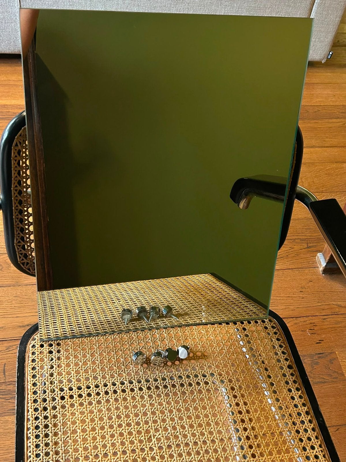 Miroir sans cadre (39,5 x 50 cm) avec supports muraux, Enlèvement, Comme neuf