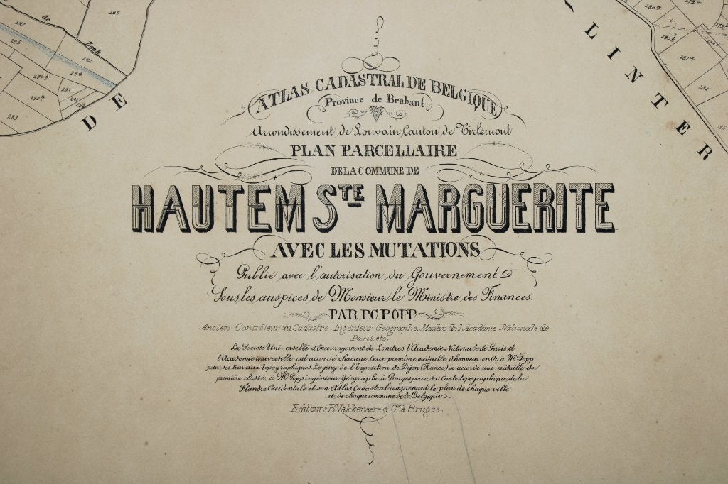 oude kaart van Sint-Margriete-Houtem, PC Popp, 19de eeuw, Ophalen