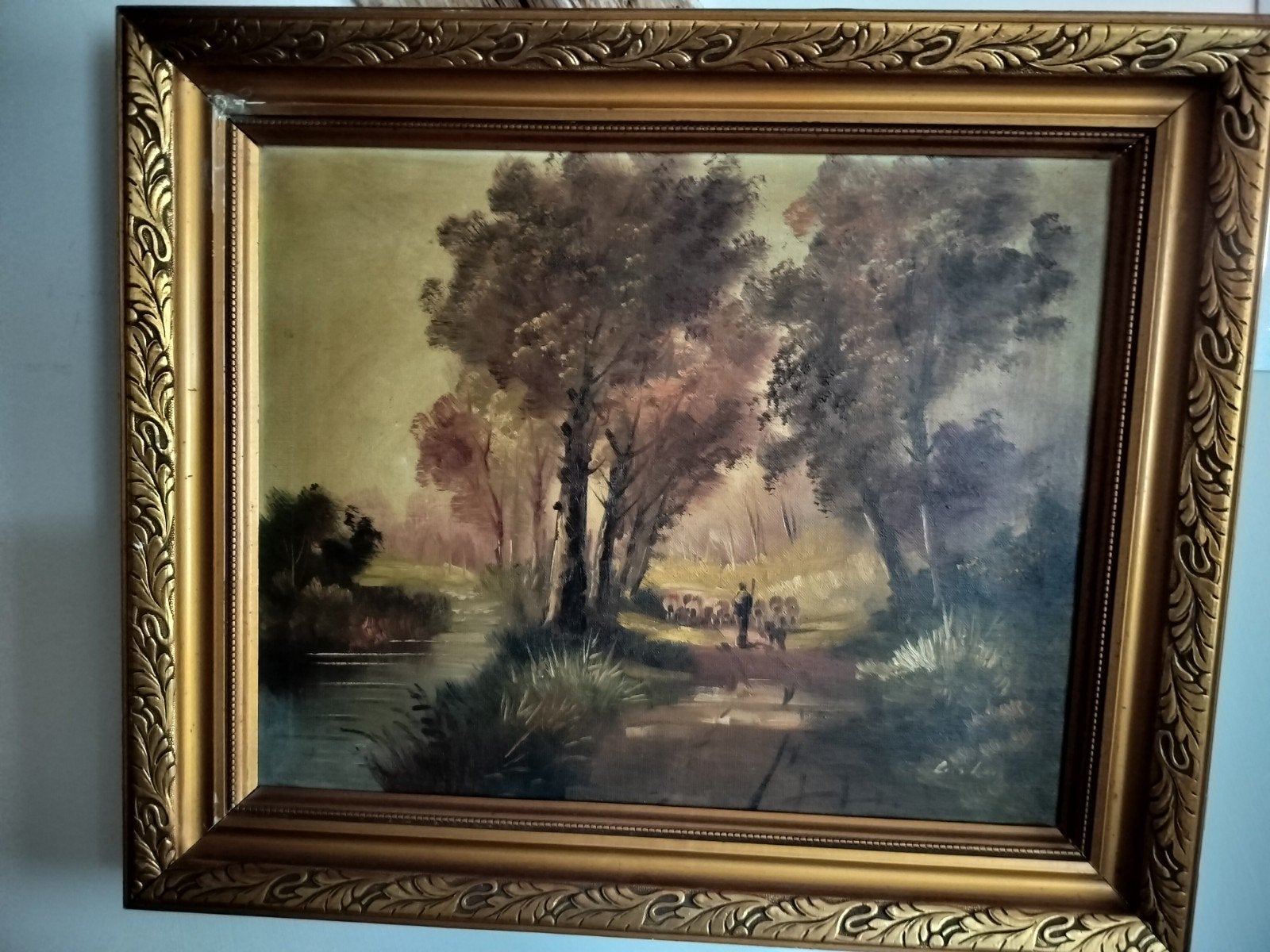 Schilderij landschap, Antiek en Kunst, Ophalen of Verzenden