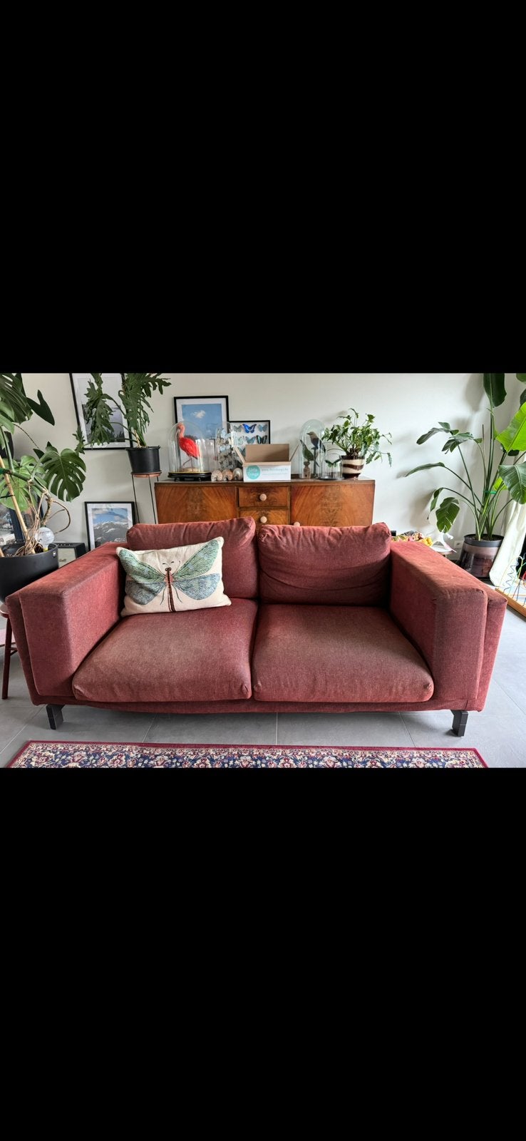 Rode tweezitzetel Ikea, Maison & Meubles, Canapés | Salons, Enlèvement, Utilisé, Deux personnes