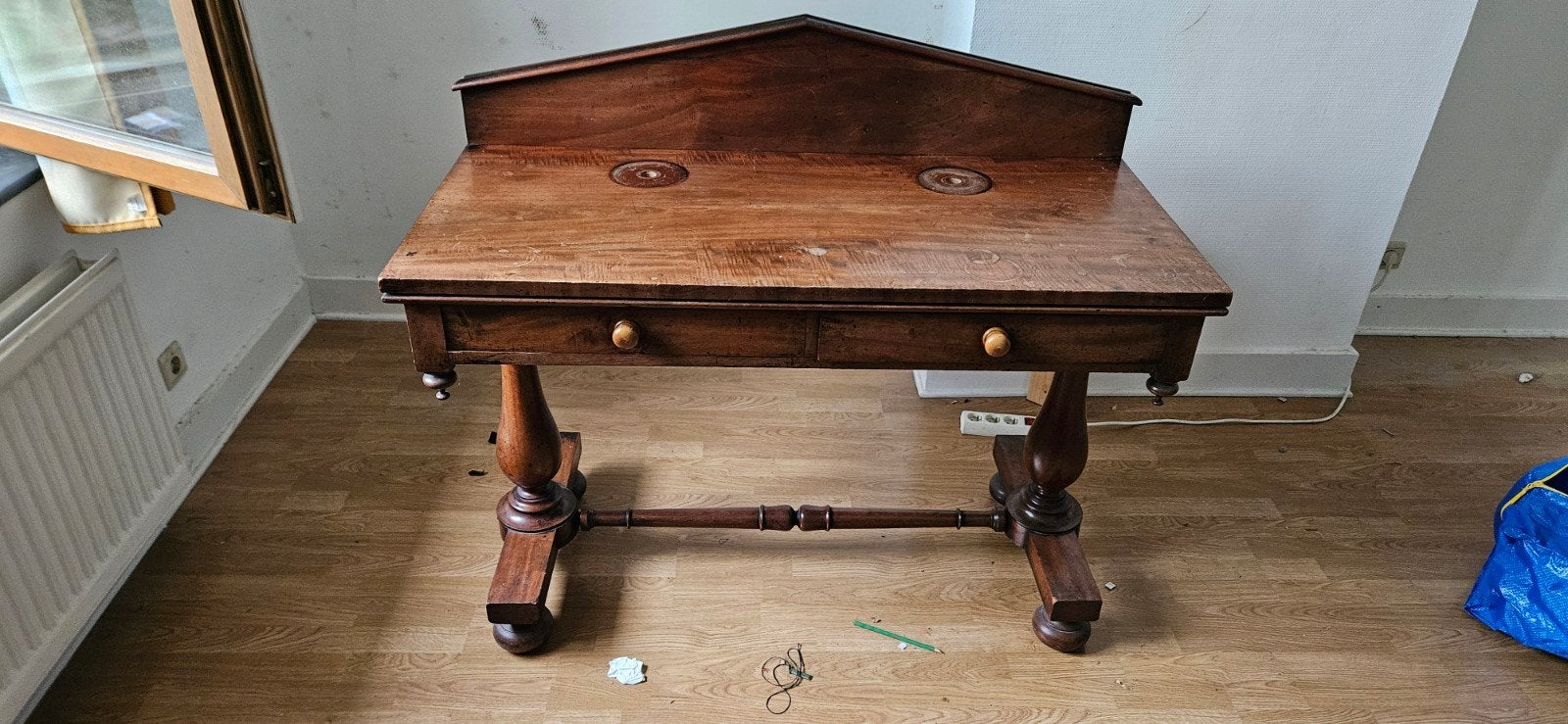 houten bureau, Gebruikt, 75 cm of meer, 60 cm of meer, Rechthoekig