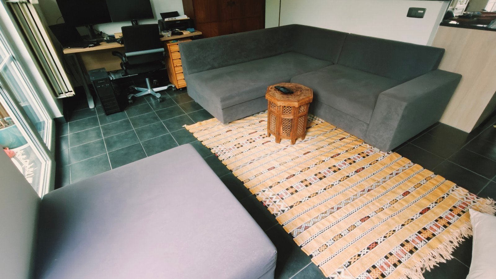 GRATIS - Hoekzetel (3 delen), Huis en Inrichting, Ophalen, Stof