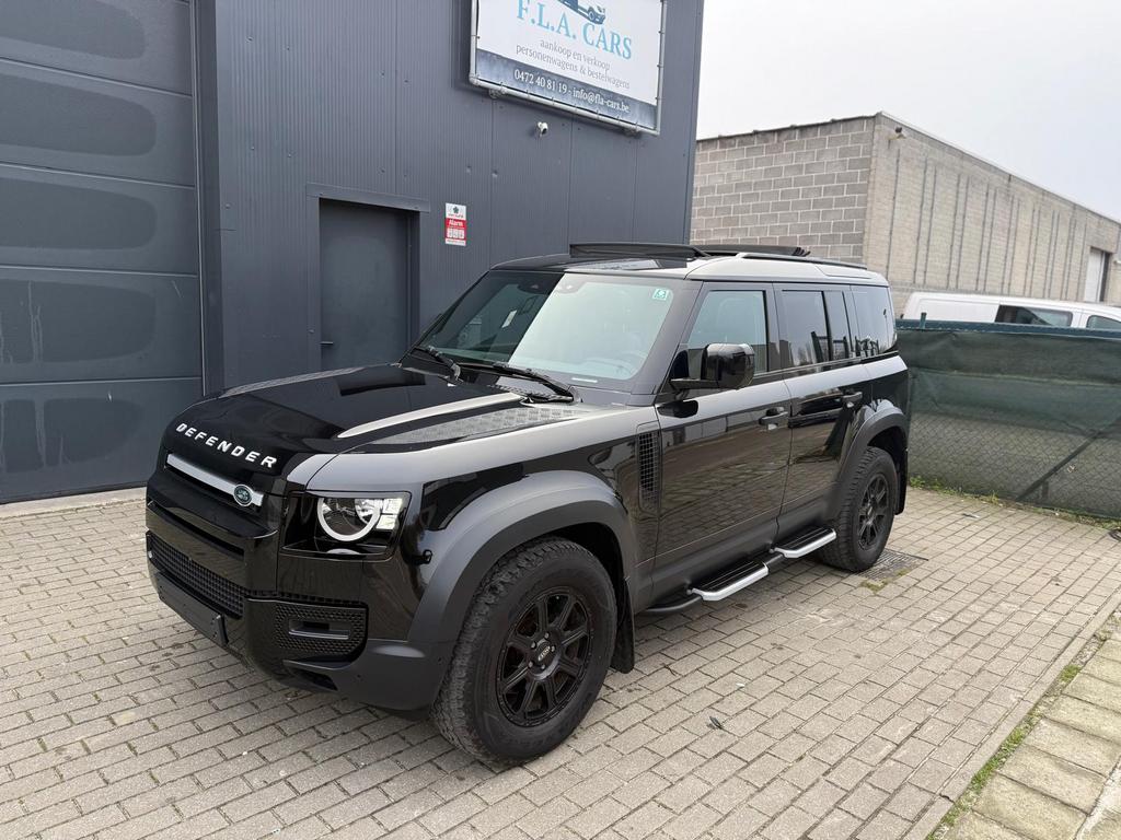 LAND ROVER DEFENDER BJ2021 4X4 AUTOMAAT OPEN DAK EURO6D FULL, Auto's, Automaat, Testrit aan huis, Stof, Zwart