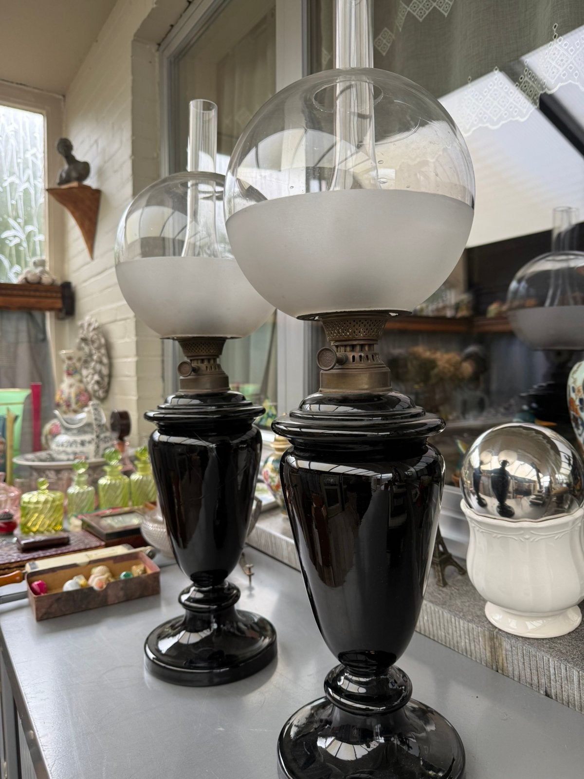 2 magnifiques lampes à huile complètes, Enlèvement